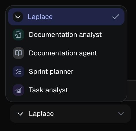Laplace digital employee selector with document analysis, documentation, sprint planning and task analytics roles